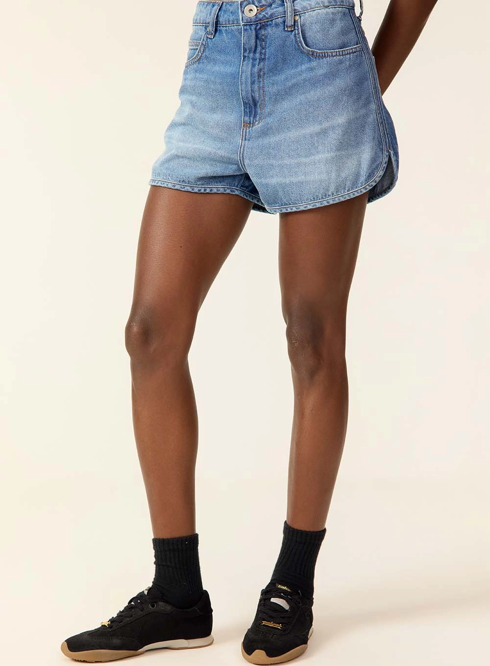 Short Jeans Runner De Cintura Alta Índigo