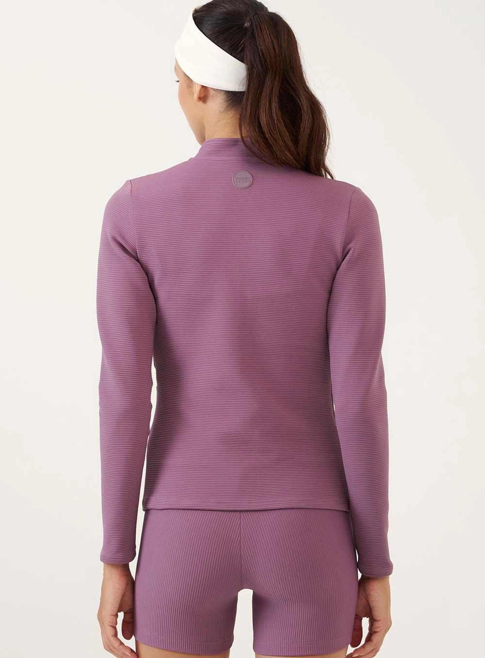 Jaqueta Canelada Com Zíper Roxo