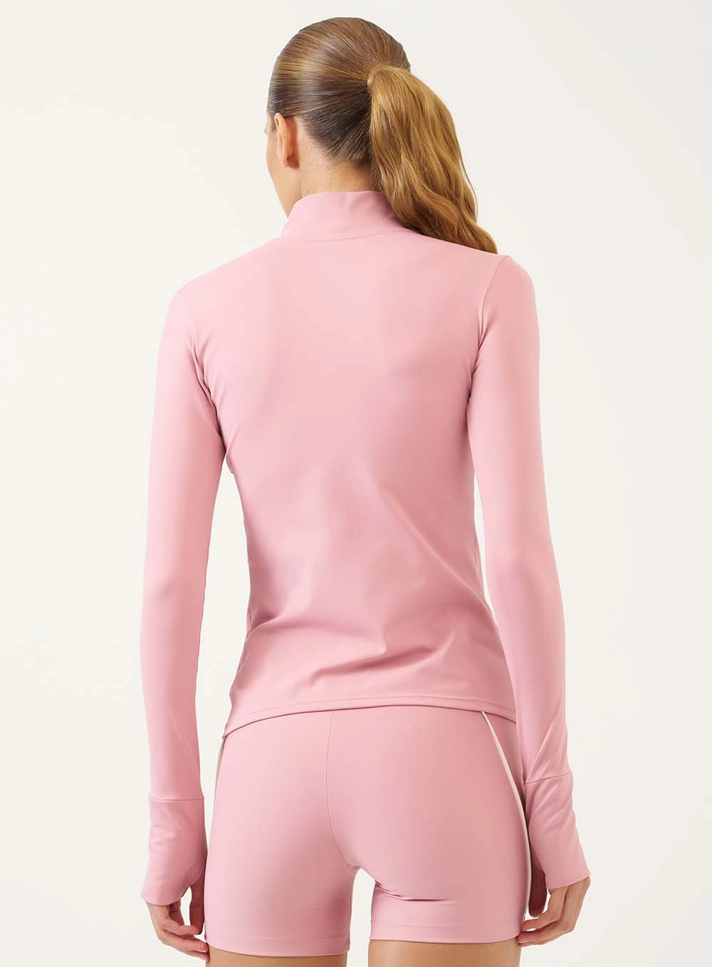Jaqueta Esportiva Com Zíper E Gola Alta Rosa