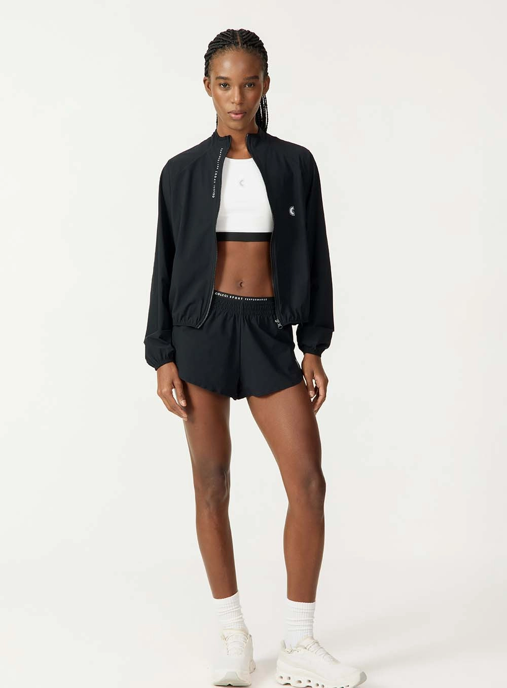Jaqueta Cropped Com Zíper Preto