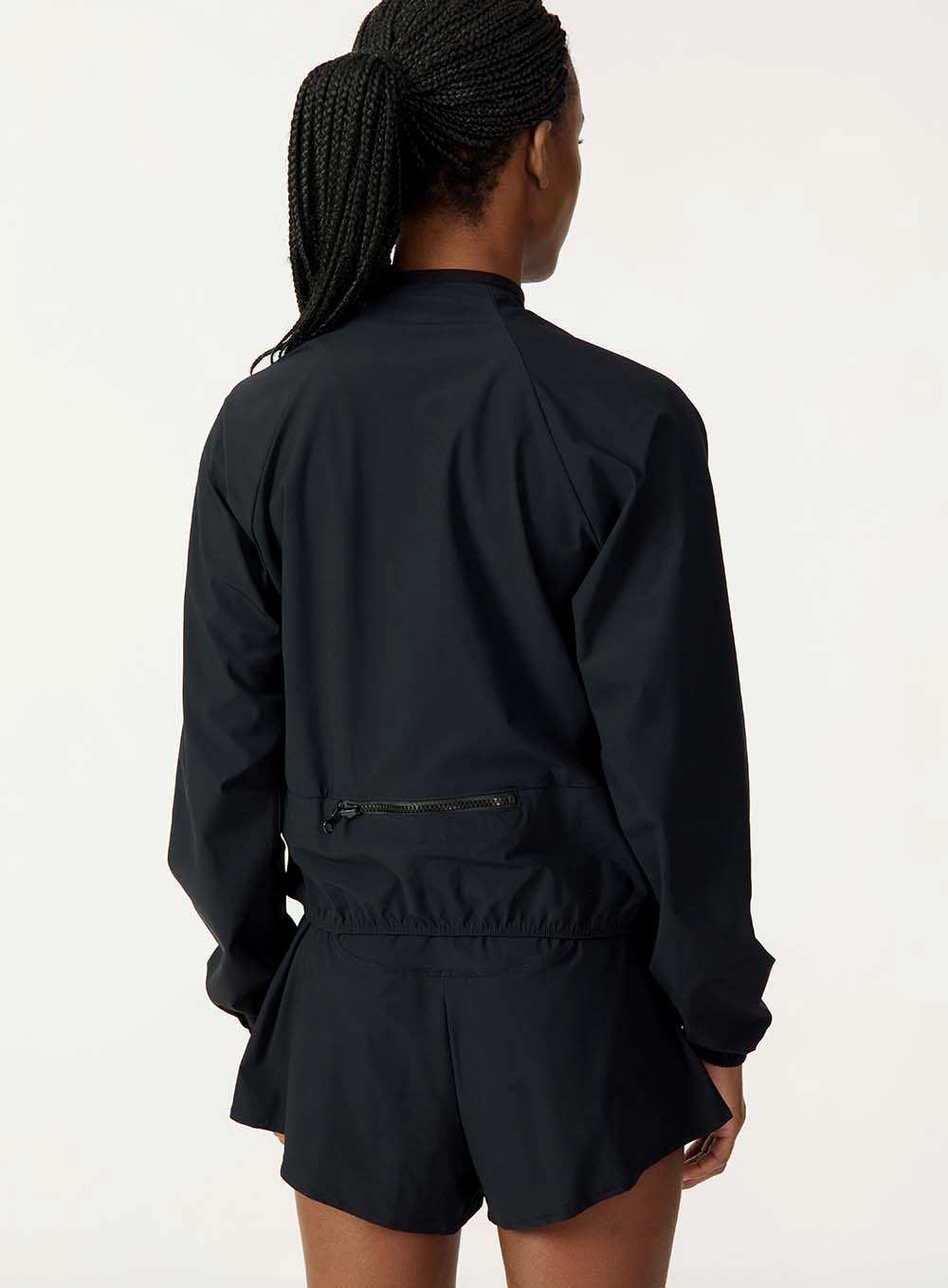 Jaqueta Cropped Com Zíper Preto