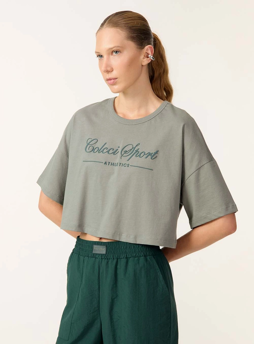 Camiseta Cropped Ampla Estampada
