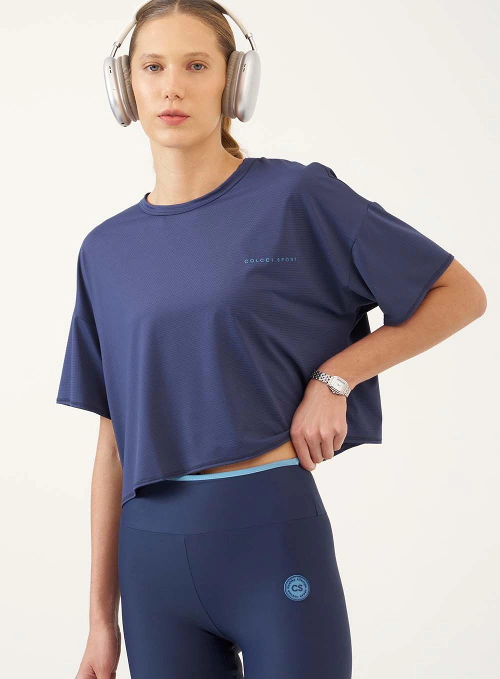 Camiseta Esportiva Cropped Healthy Lifestyle Azul
