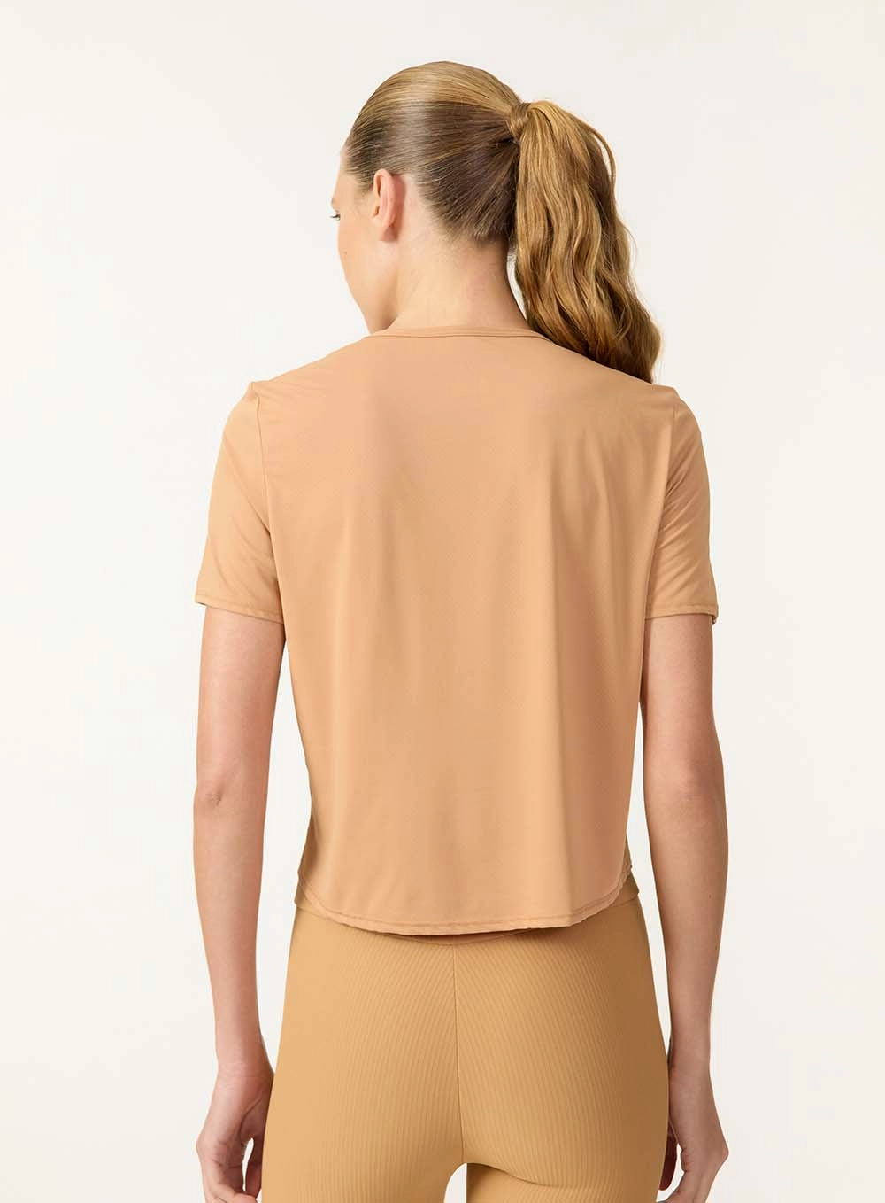 Camiseta Esportiva Cropped Bege