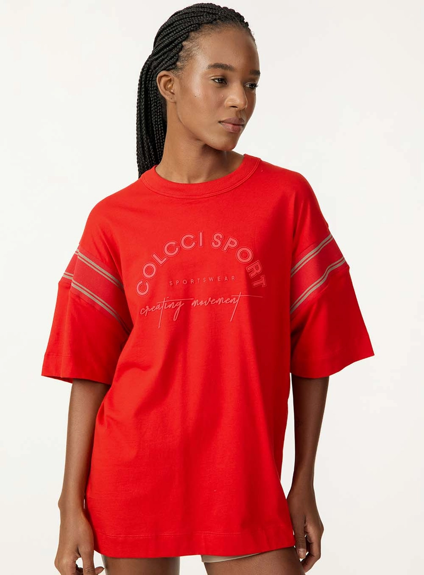 Camiseta Manga Curta Ampla Estilo Atlético 86
