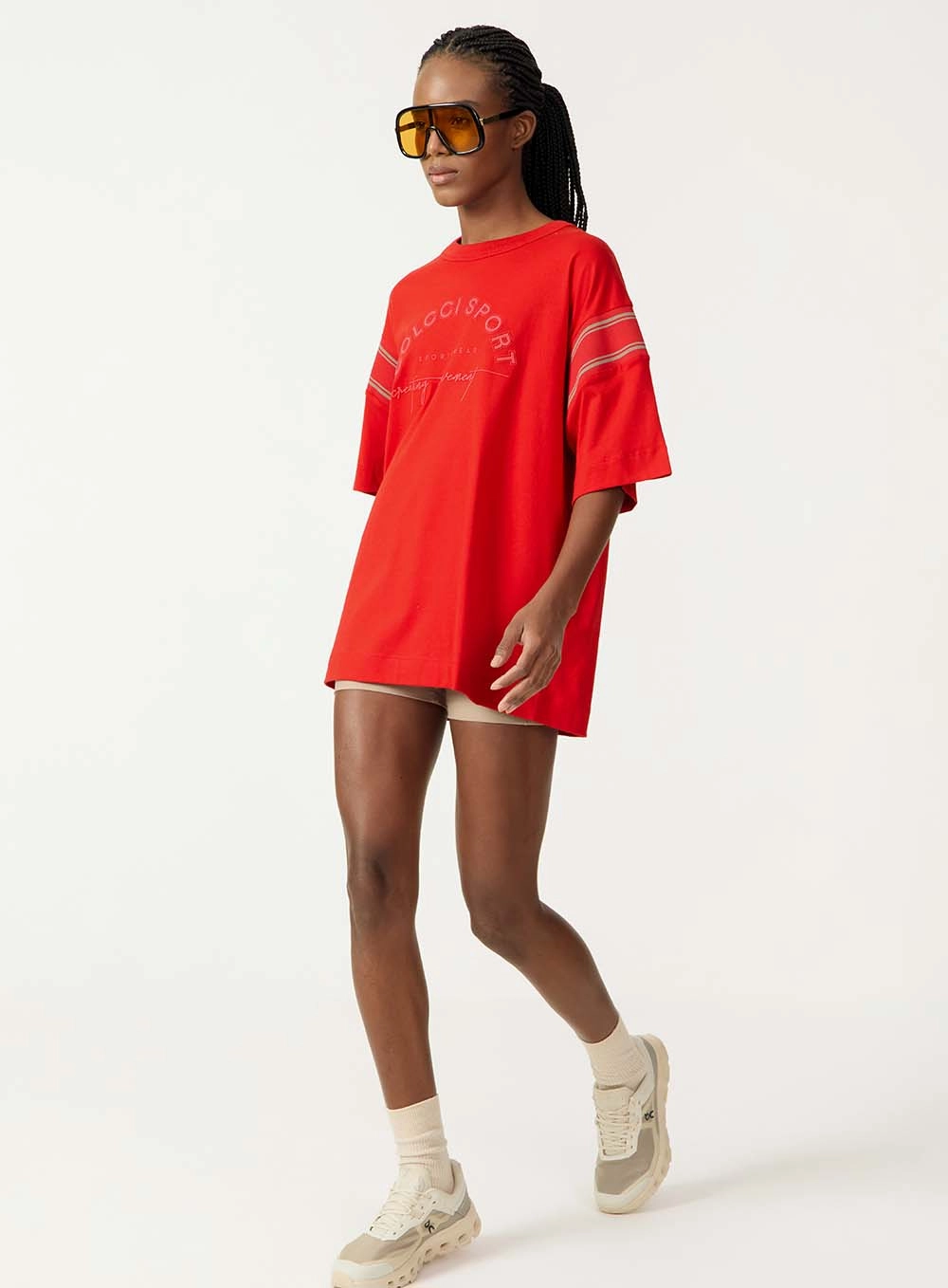 Camiseta Manga Curta Ampla Estilo Atlético 86 Vermelho