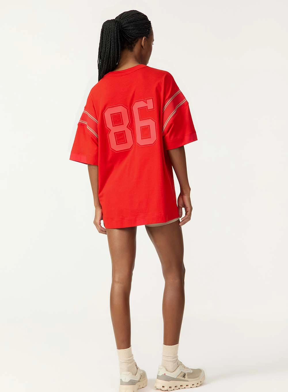 Camiseta Manga Curta Ampla Estilo Atlético 86 Vermelho