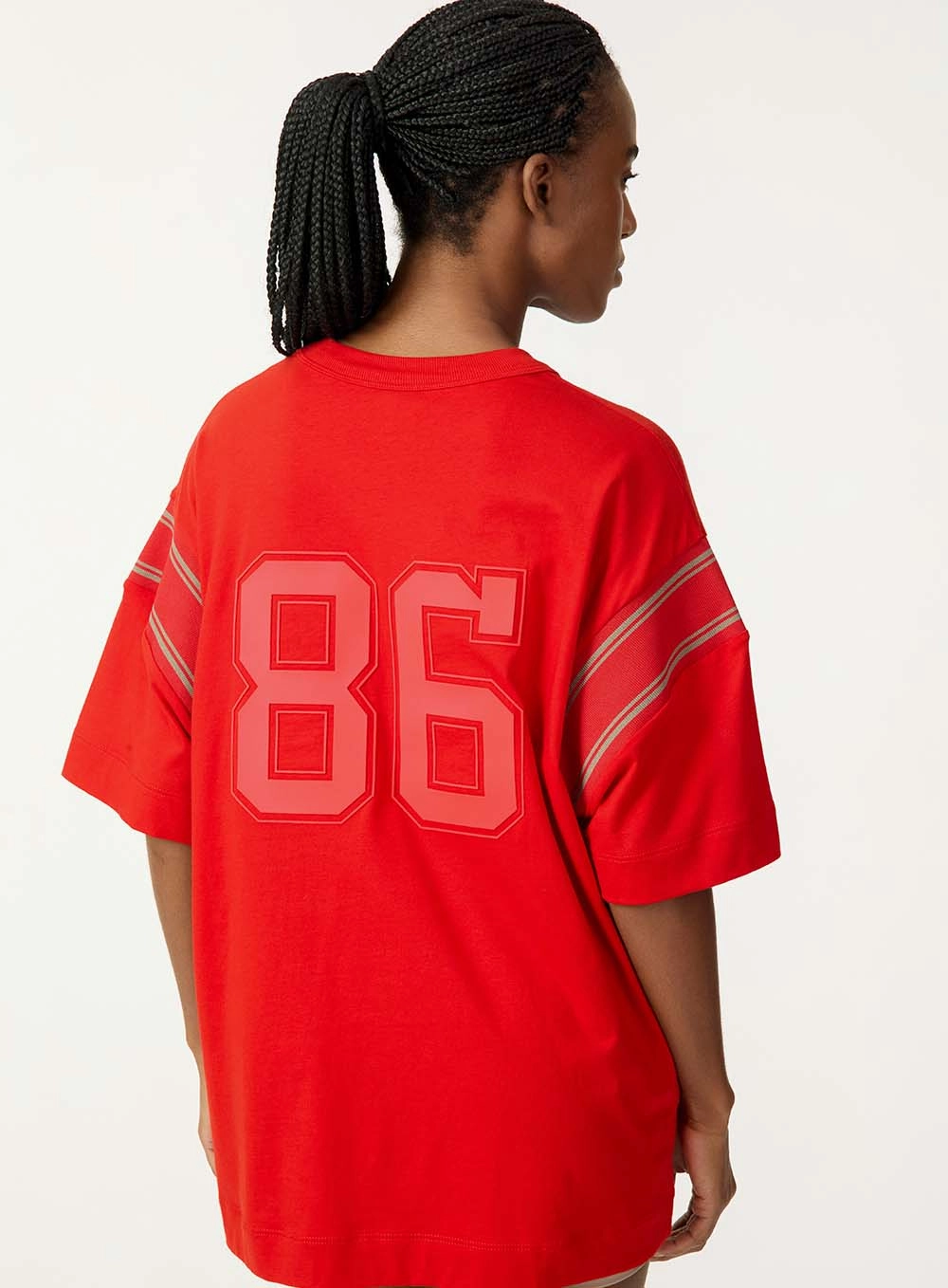 Camiseta Manga Curta Ampla Estilo Atlético 86 Vermelho