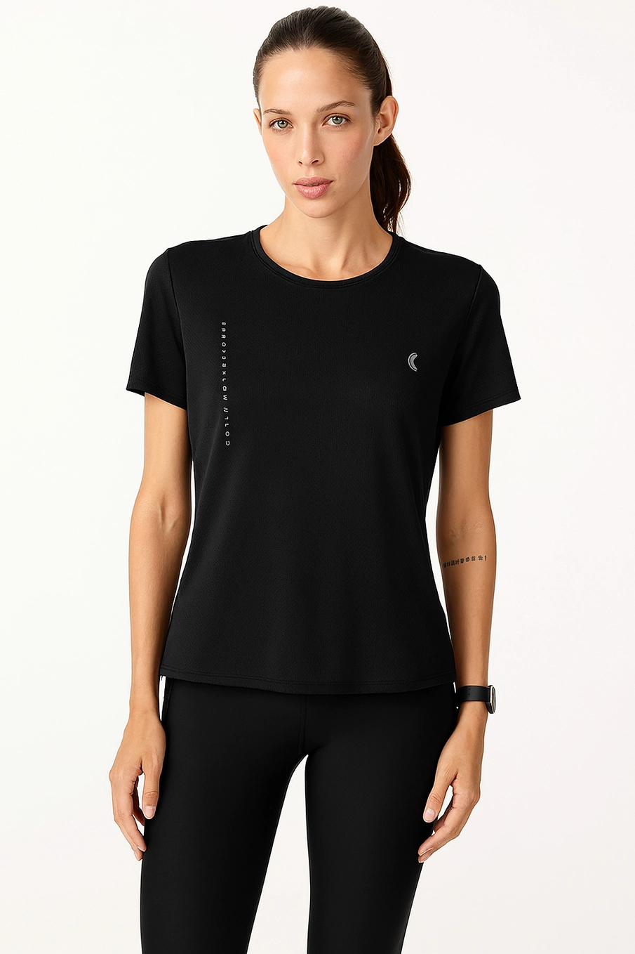 Camiseta Manga Curta Respirável Performance Preto