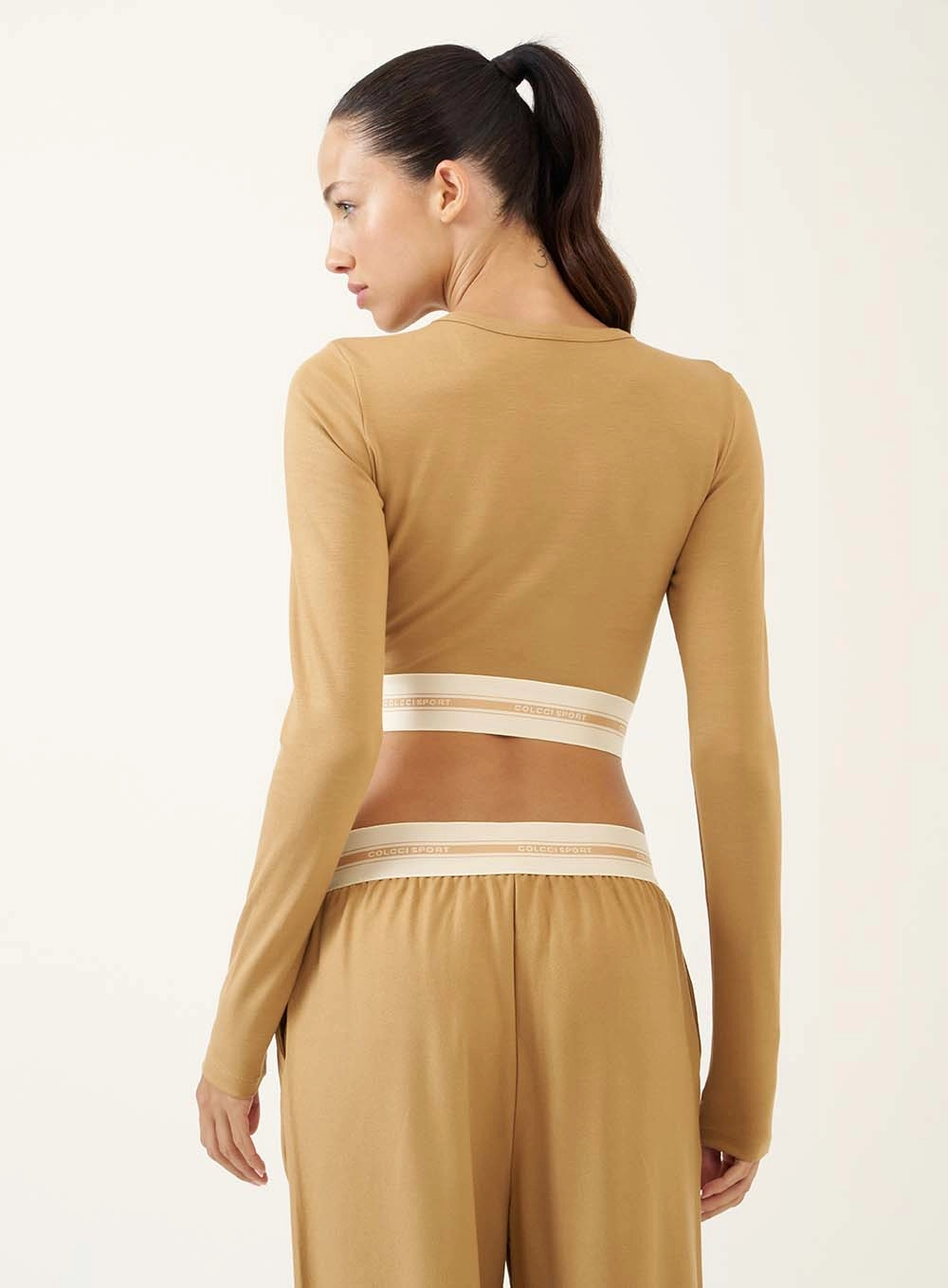 Blusa Performance Cropped Bege