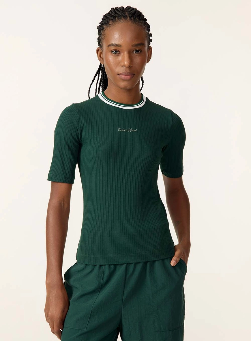 Blusa Ajustada Em Malha Canelada