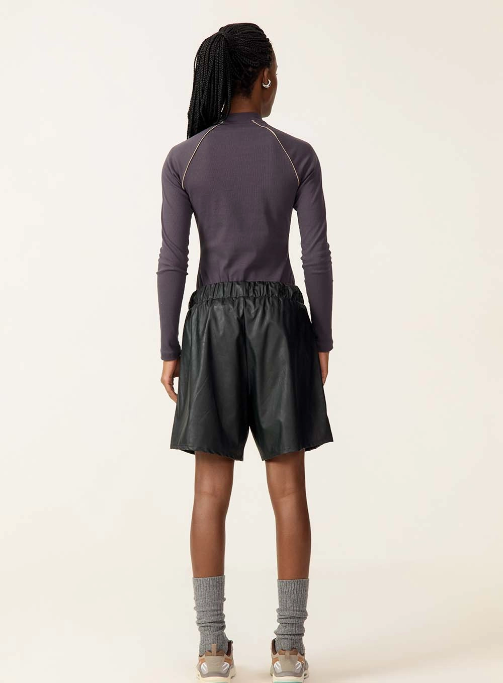 Blusa De Manga Longa Half-zip Cinza
