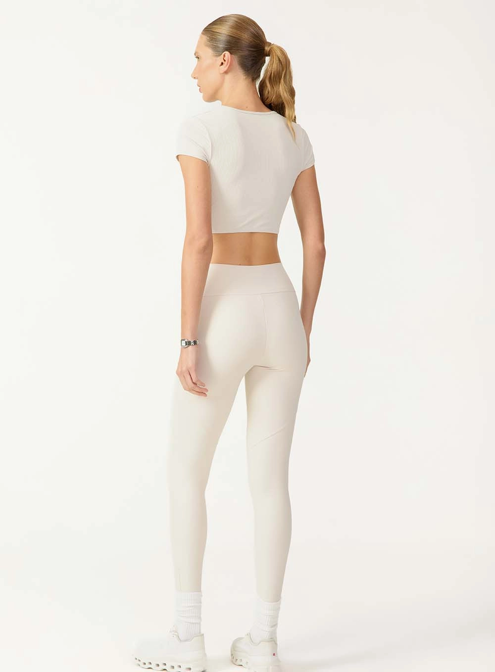 Blusa Cropped Canelada Com Decote Transpassado Cinza