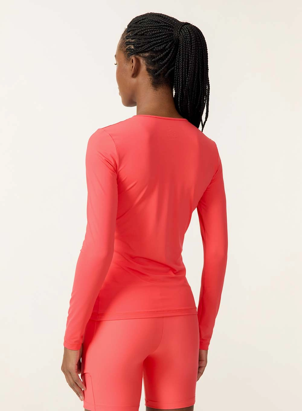 Blusa Esportiva Manga Longa Ajustada Vermelho