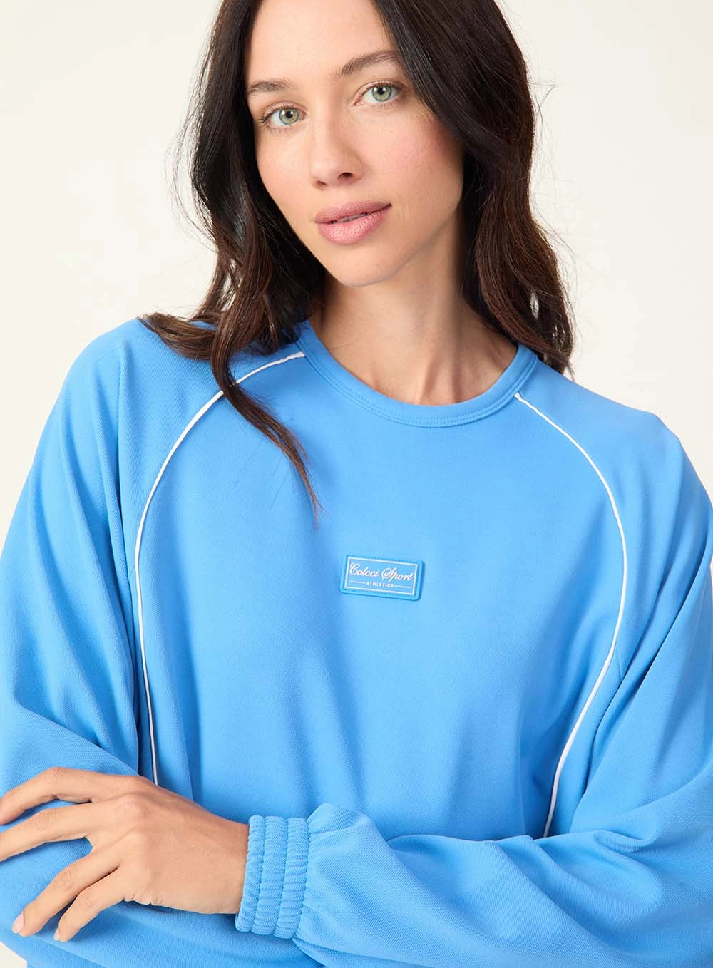 Blusão Esportivo Manga Longa Raglan Azul