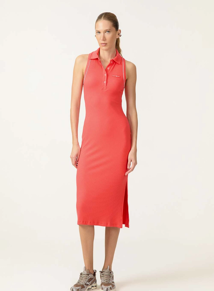 Vestido Midi Polo Canelado