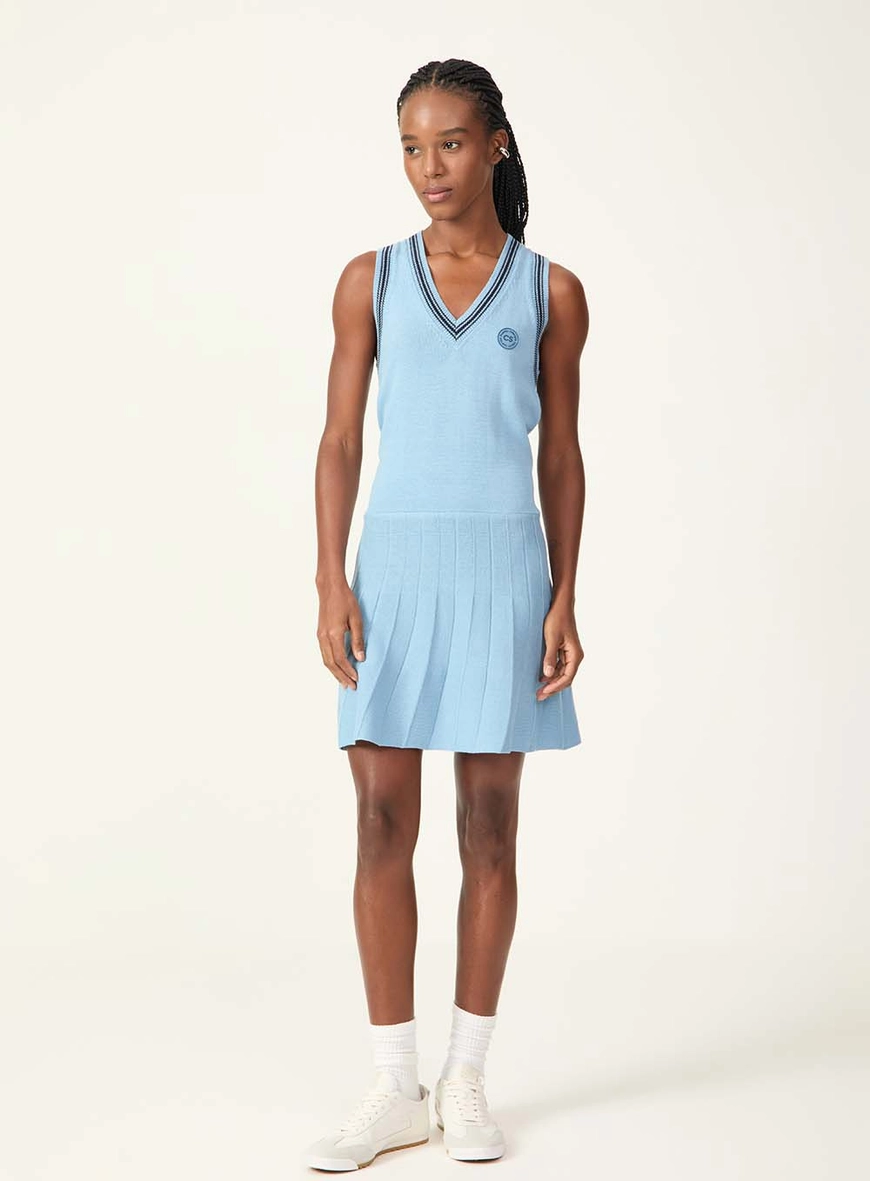 Vestido Plissado Com Recorte V