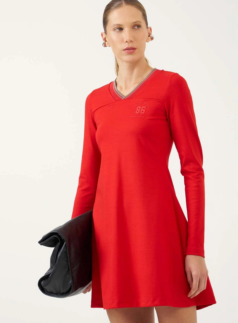 Vestido Evasê Casual Esportivo Vermelho