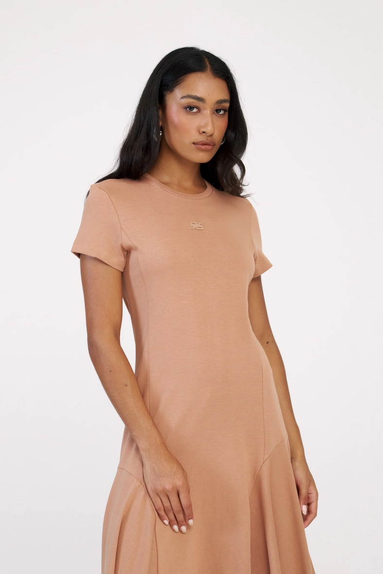 Vestido Midi T-shirt Dress Assimétrico Marrom 3