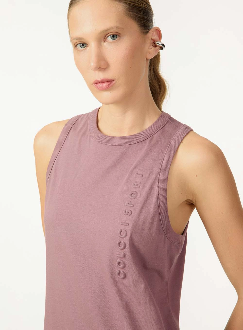 Vestido Midi Fenda Lateral Algodão Roxo