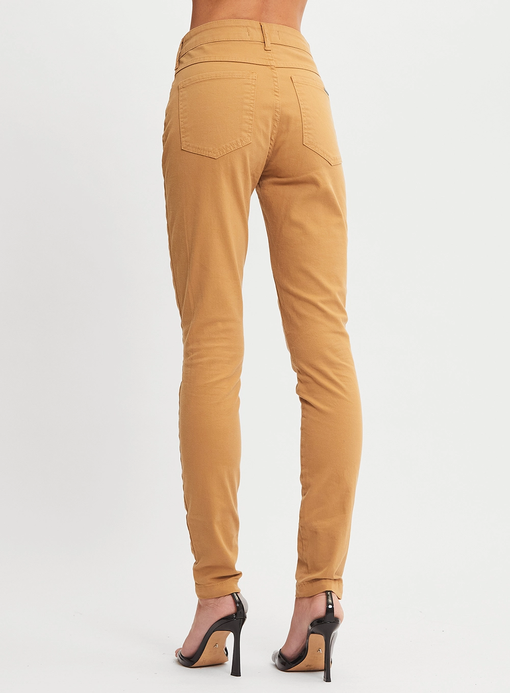 Calça Sarja Feminina Skinny Amarelo 4