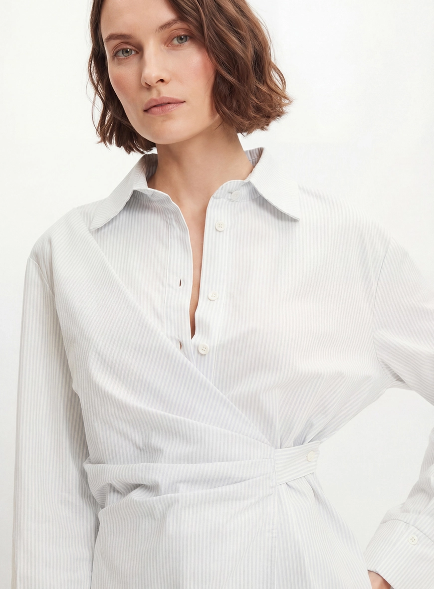 Camisa Feminina Alfaiataria Listrada Off 3
