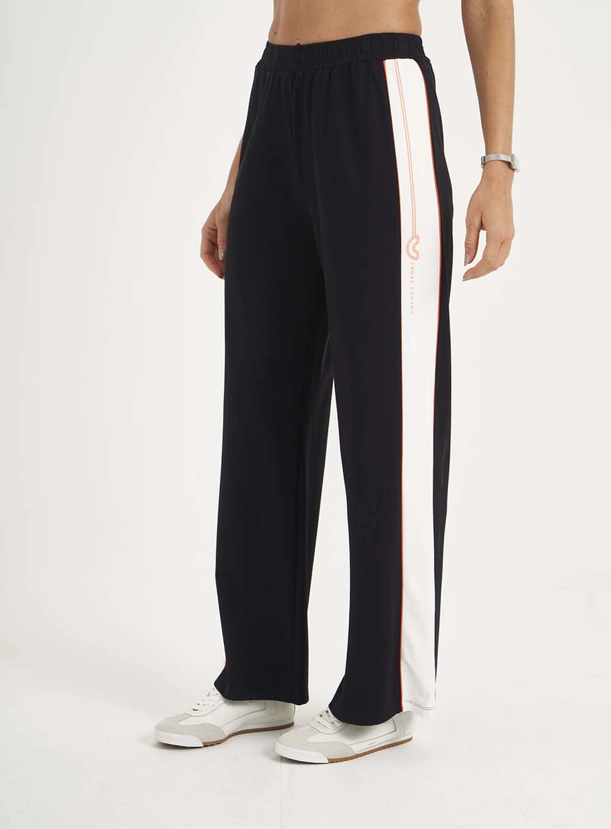Calça Feminina Wide Leg Com Listra