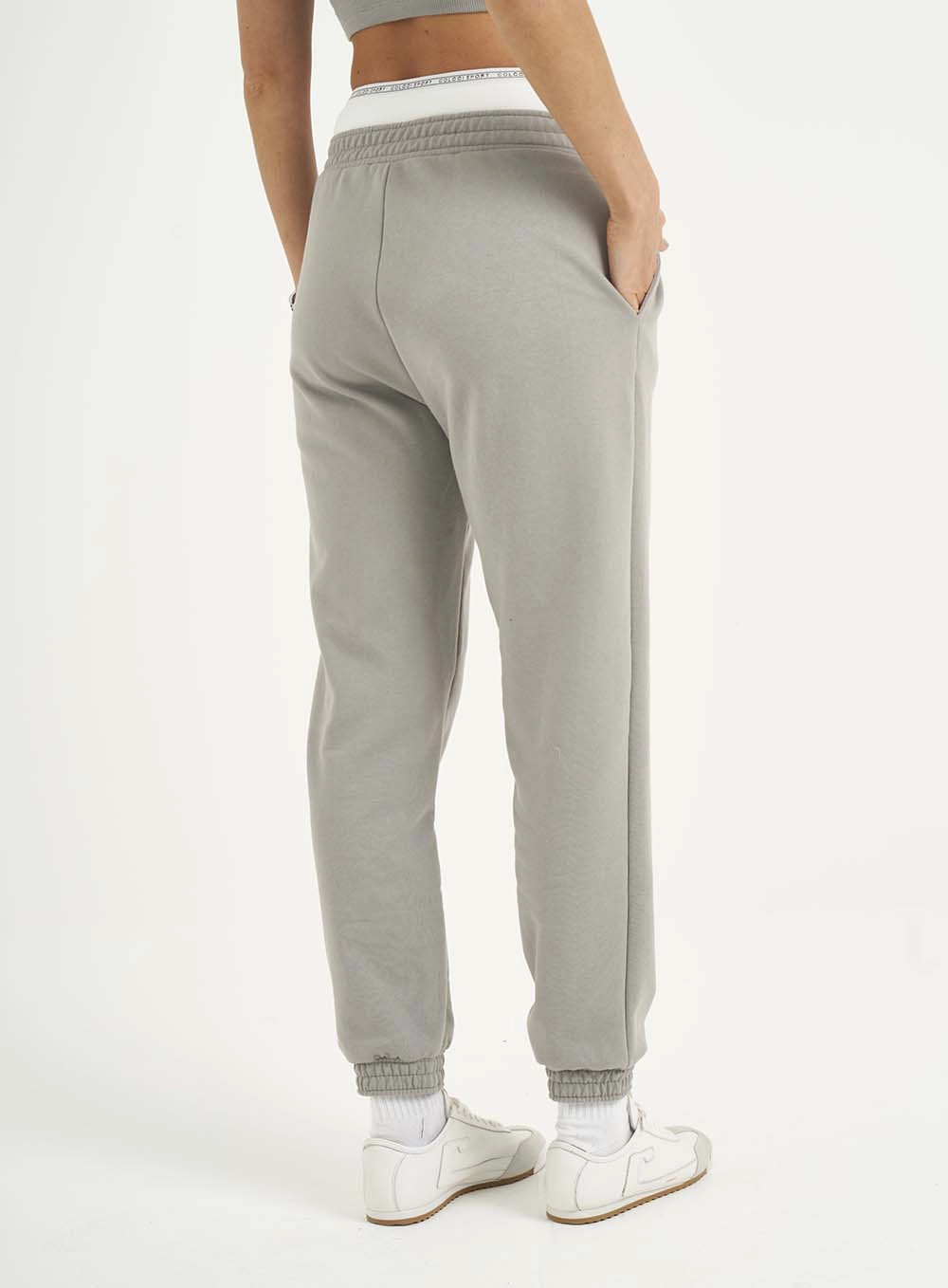 Calça Moletom Feminina Jogger Cinza