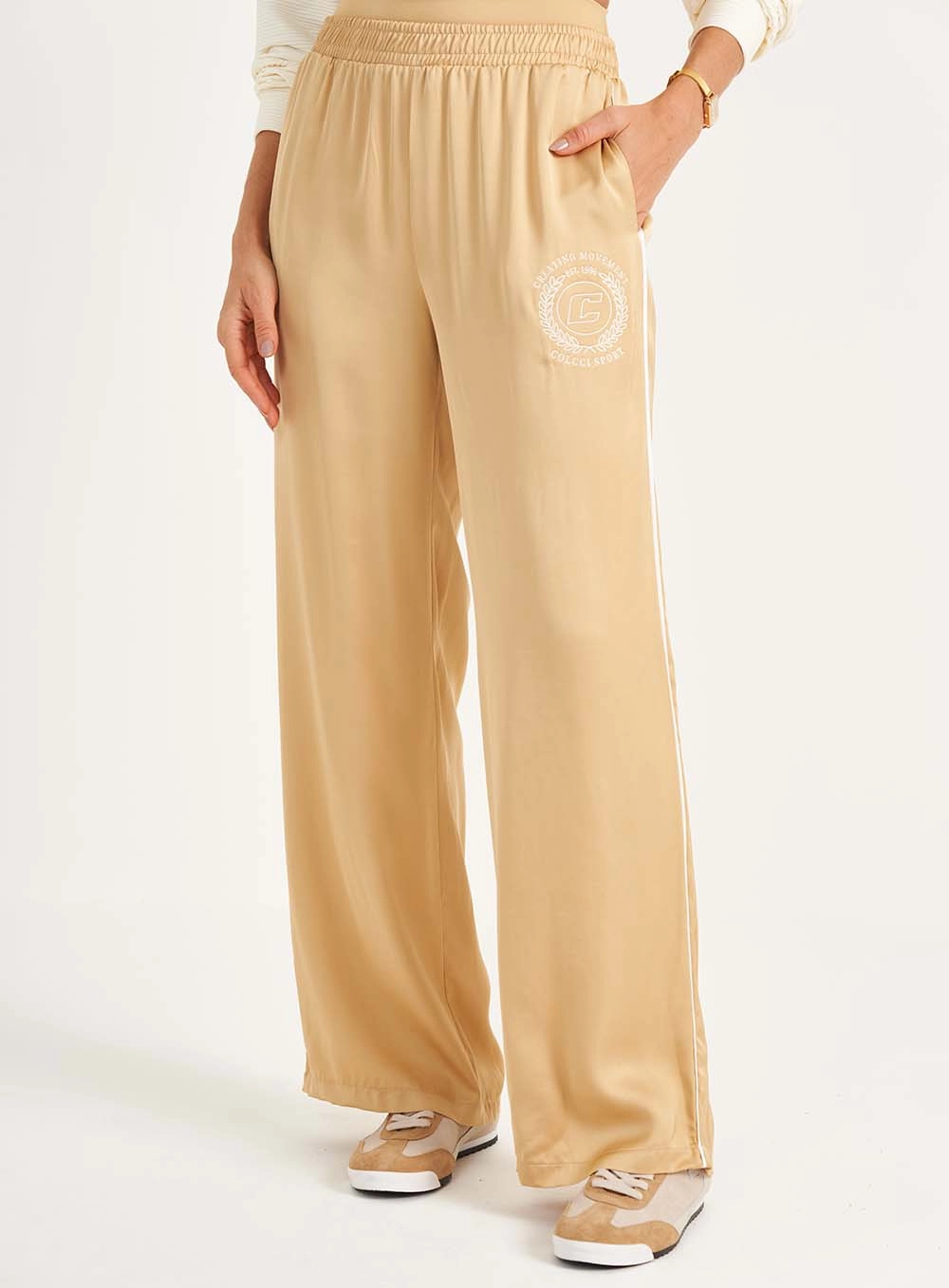 Calça Feminina Pantalona Comfort Bege