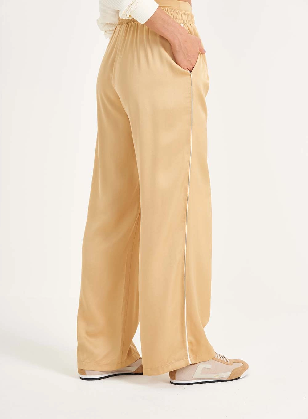 Calça Feminina Pantalona Comfort Bege