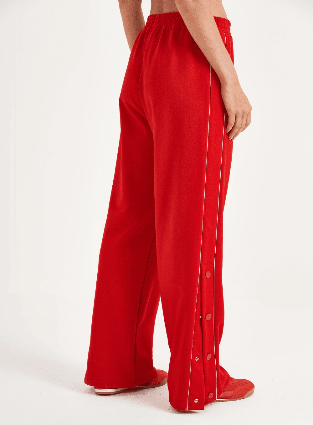 Calça Moletom Feminina Wide Leg Vermelho