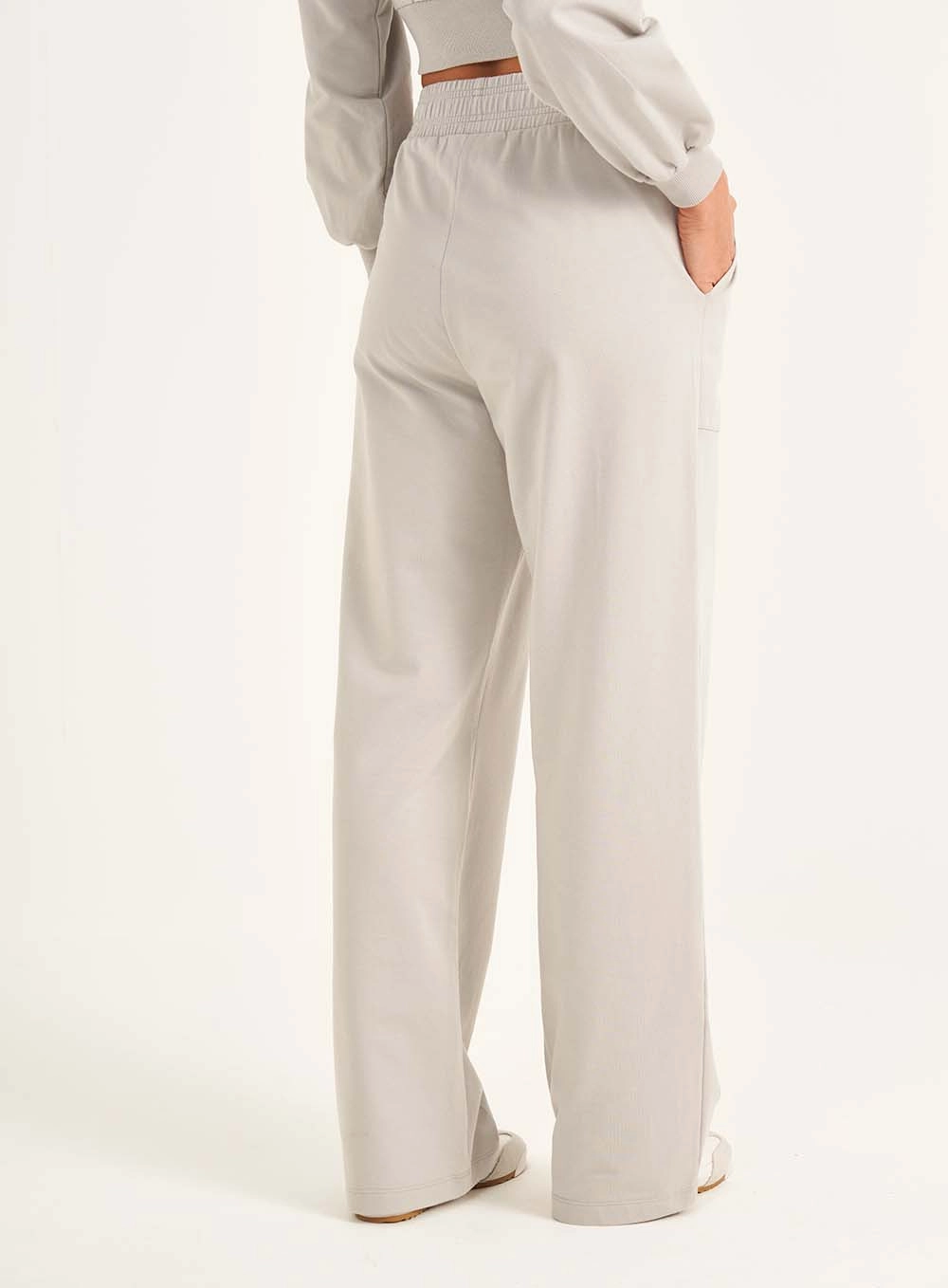 Calça Moletom Feminina Wide Leg Comfort Cinza