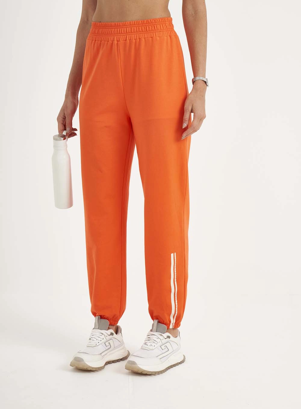 Calça Feminina Moletinho Jogger Laranja