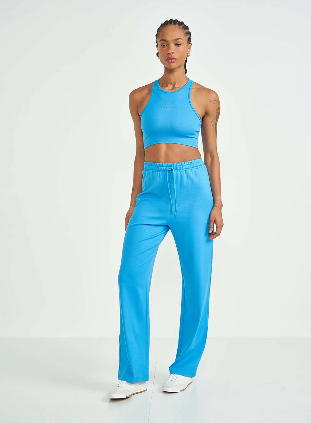 Calça Feminina Comfort Fit Wide Leg Azul