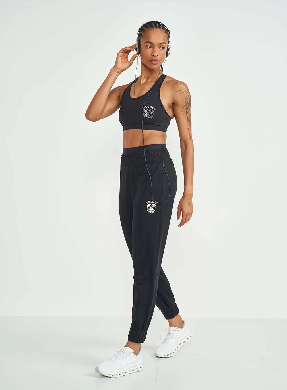 Calça Feminina Jogger Moletinho Preto