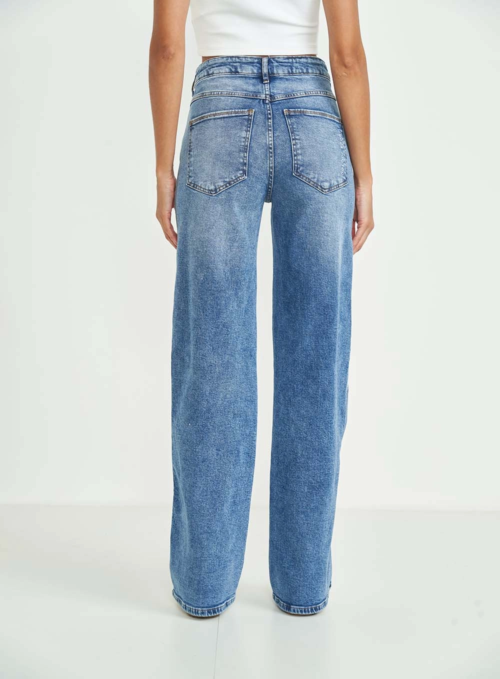 Calça Jeans Hailey Stretch Com Detalhe Lateral Índigo