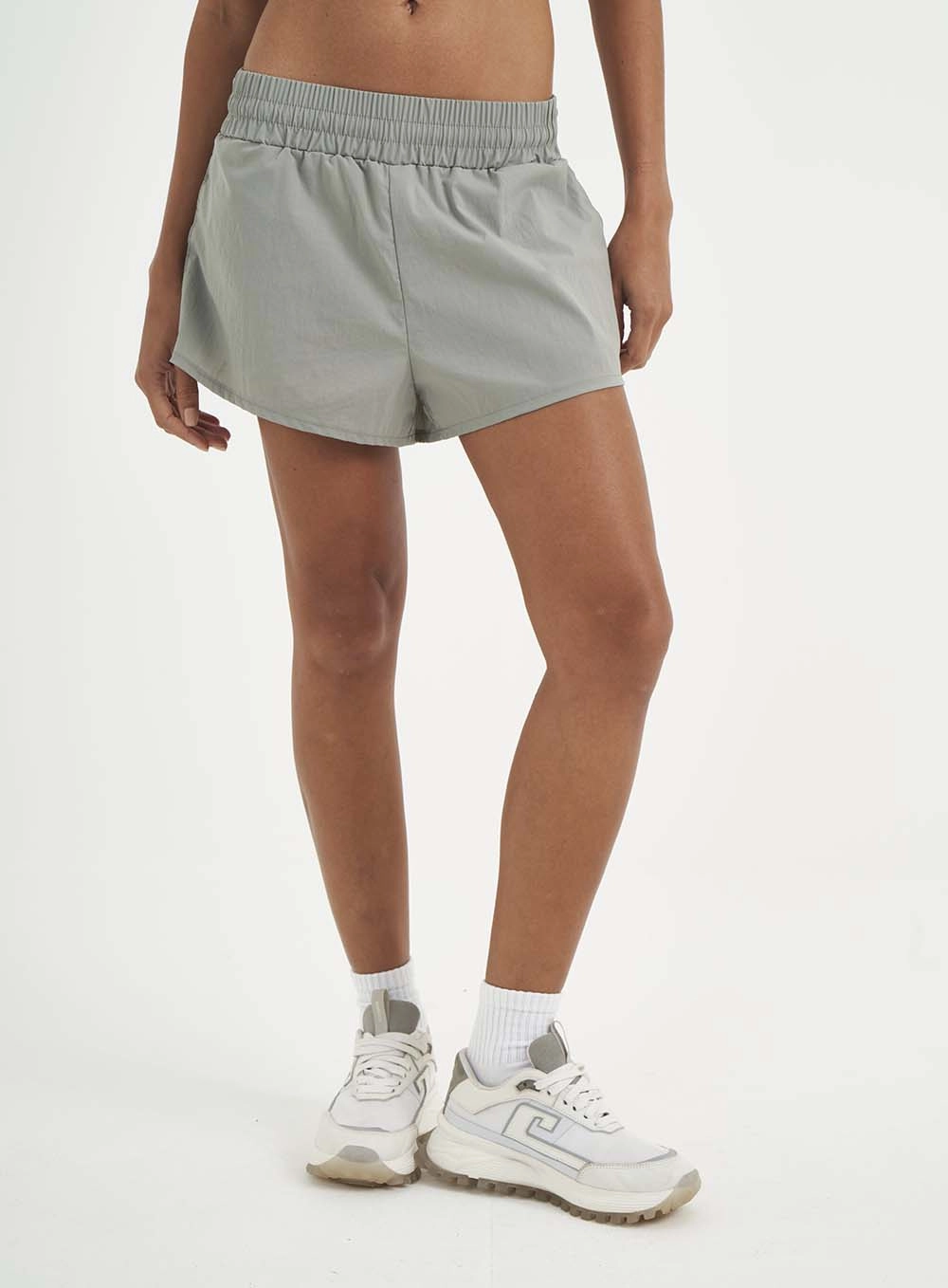 Short Nylon Loose Cinza