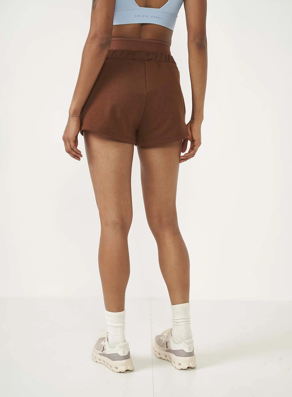 Short Loose Com Amarração E Elástico Marrom