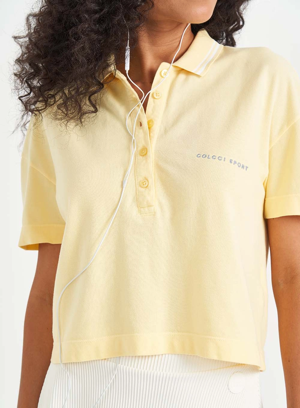 Polo Feminina Loose Fit Amarelo