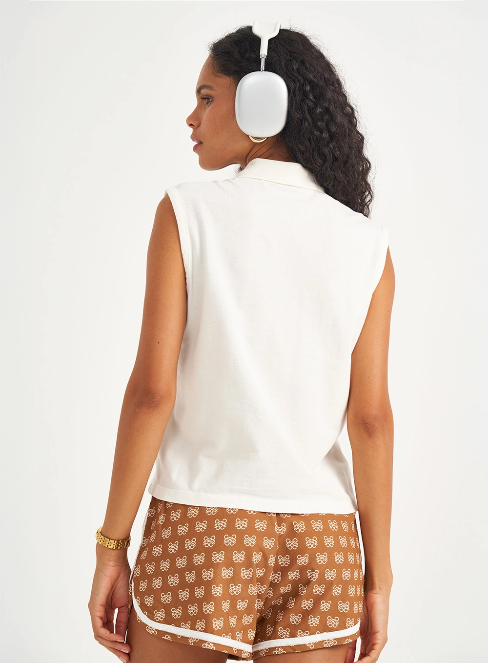 Polo Feminina Loose Estilo Muscle Tee Off Shell