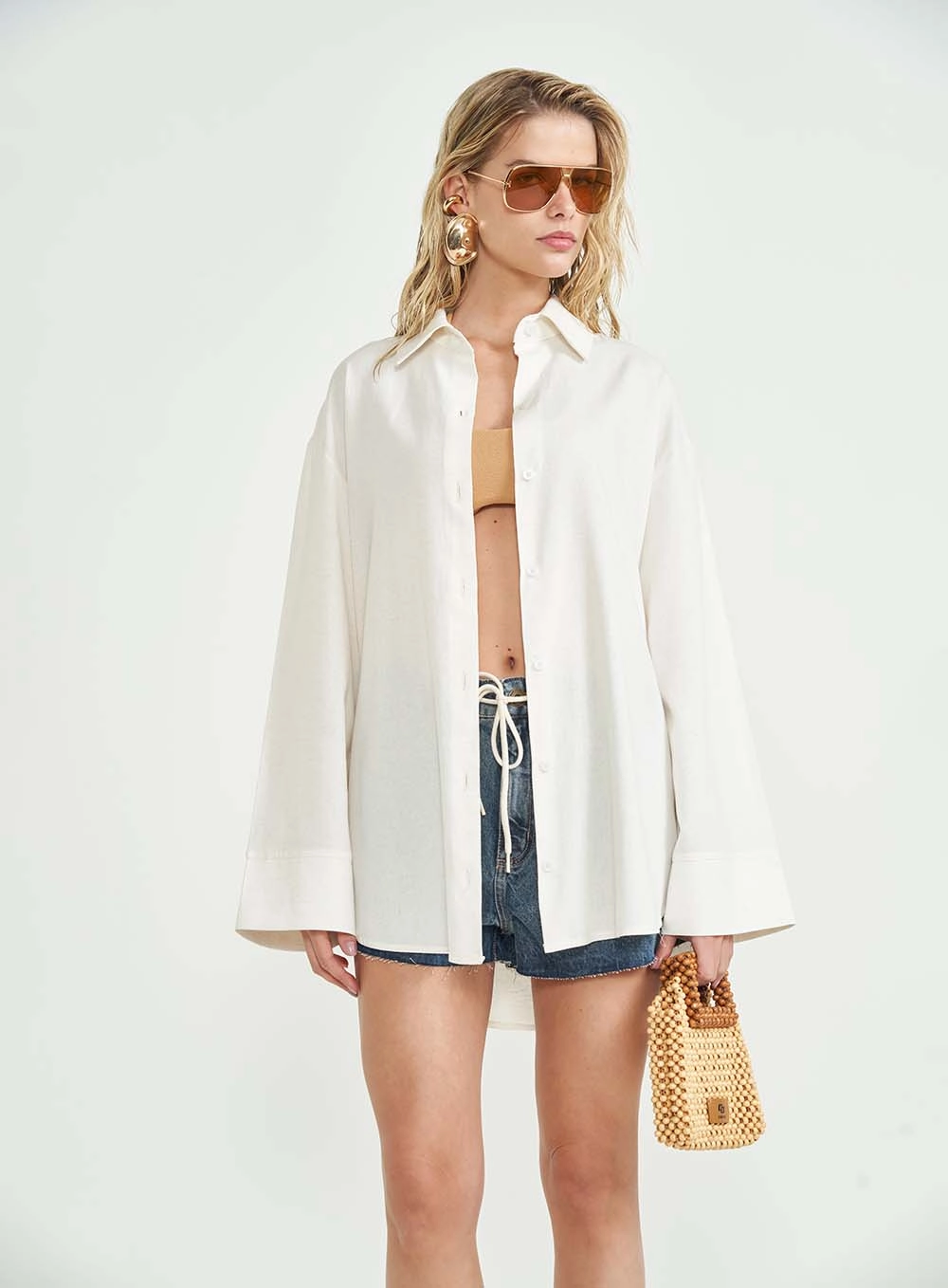 Camisa Feminina Loose Linho Off-Shell