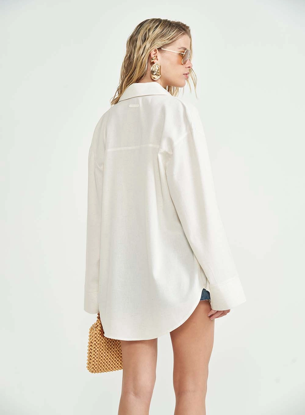 Camisa Feminina Loose Linho Off-Shell