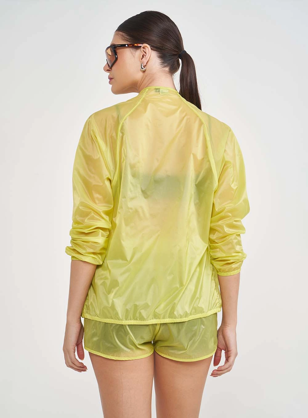 Jaqueta Comfort Nylon Com Transparência Verde