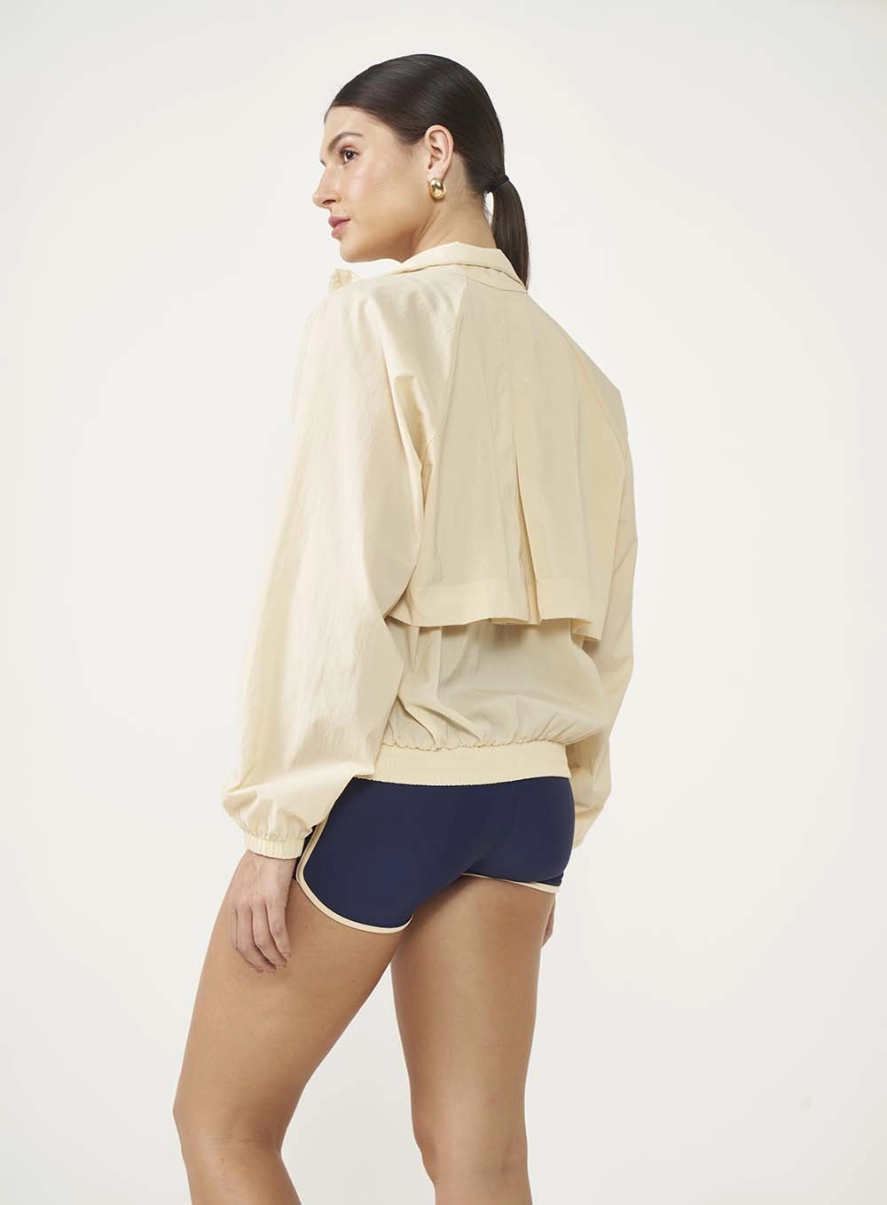 Jaqueta Feminina Loose Nylon Bege