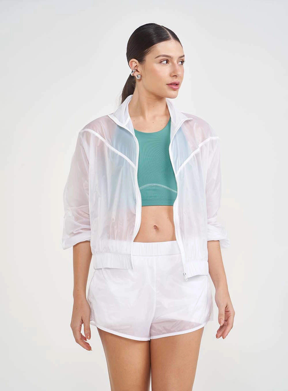 Jaqueta Comfort Nylon Com Transparência Off