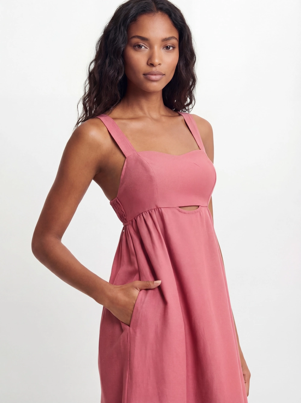 Vestido Midi Evasê Rosa 4