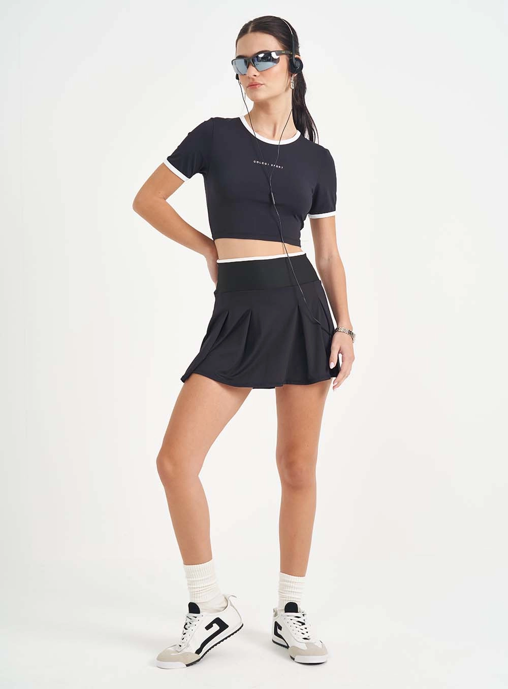 Blusa Feminina Slim Contrast Preto
