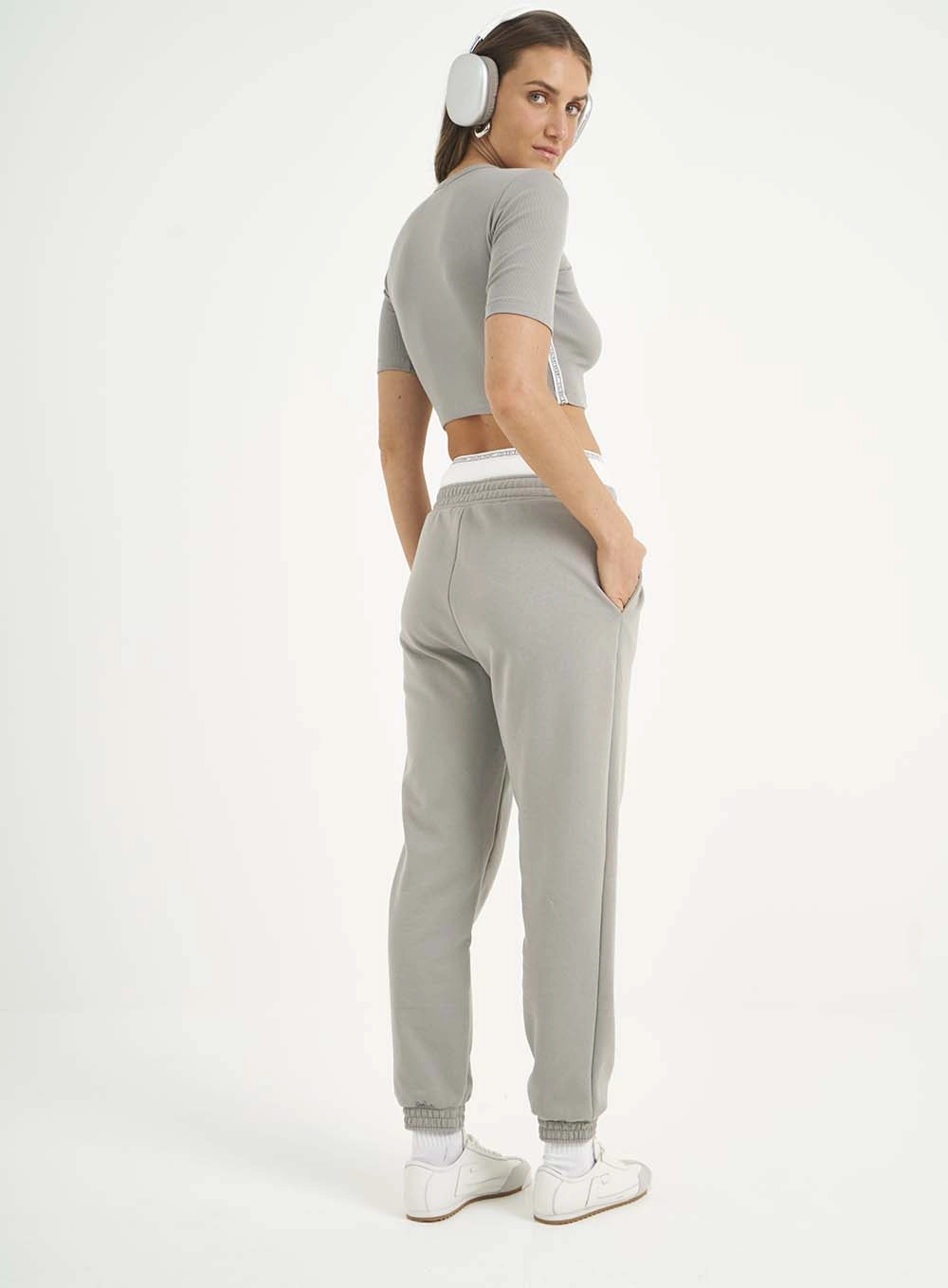 Blusa Feminina Slim Canelada Cinza