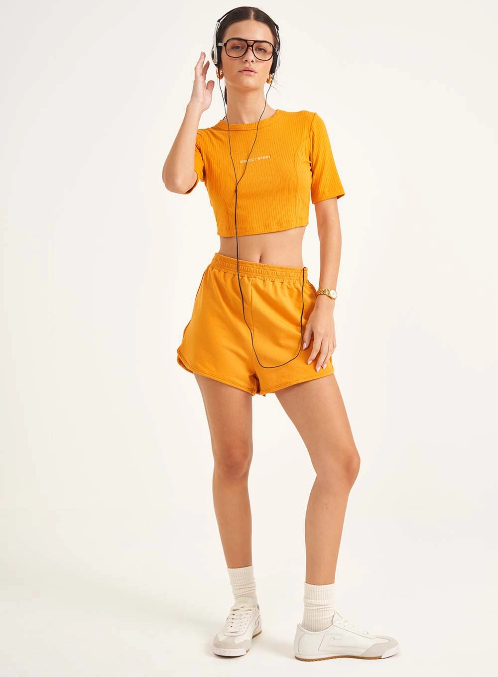 Blusa Feminina Slim Canelada Laranja