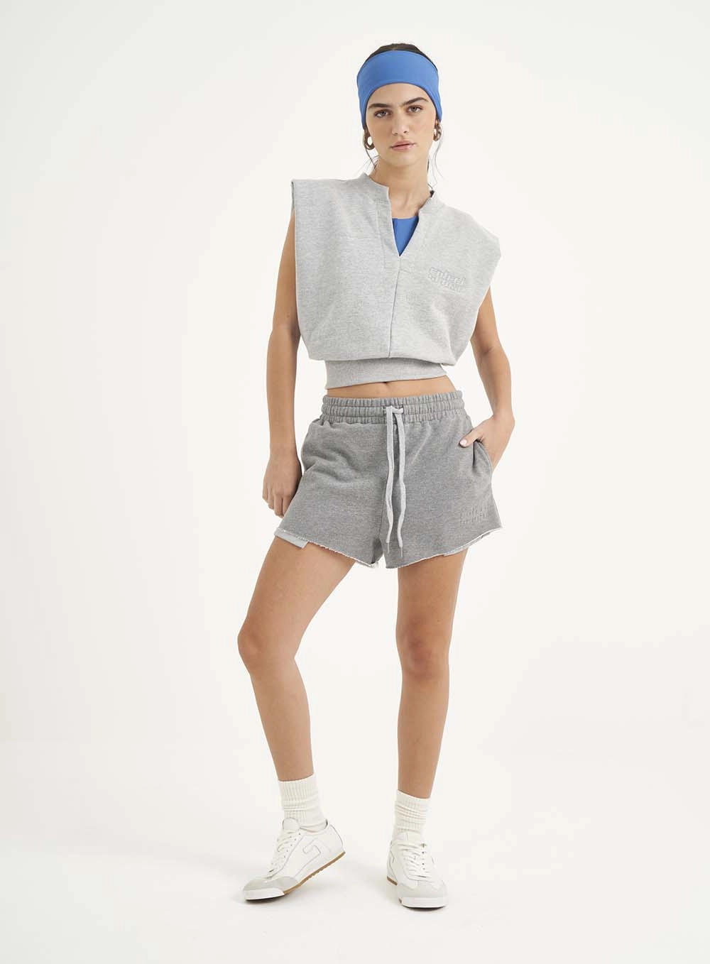 Blusa Feminina Moletom Muscle Tee Cinza